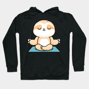 Zen Meditating Sloth Cute Yoga Hoodie